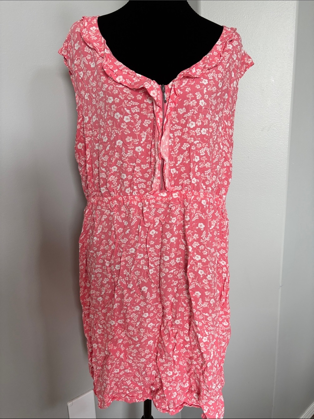 Pink Floral Midi Dress - Women's Casual Summer Dress